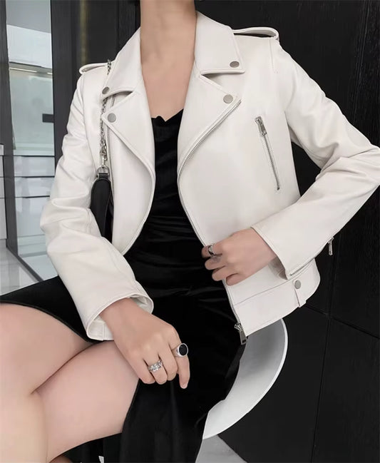Giacca Biker in Similpelle da Donna - Taglio Morbido