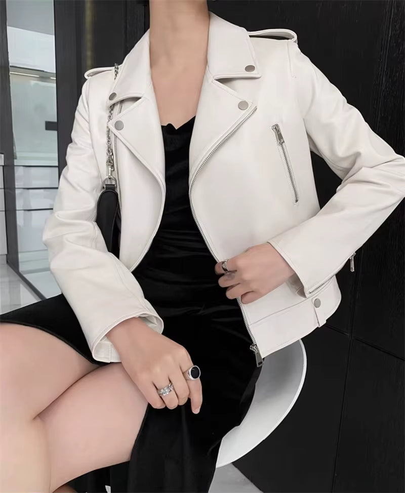 Giacca Biker in Similpelle da Donna - Taglio Morbido